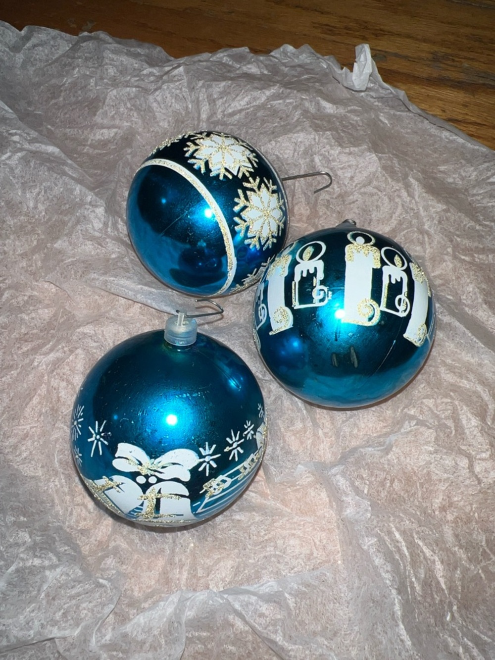 3 Plastic Ornaments